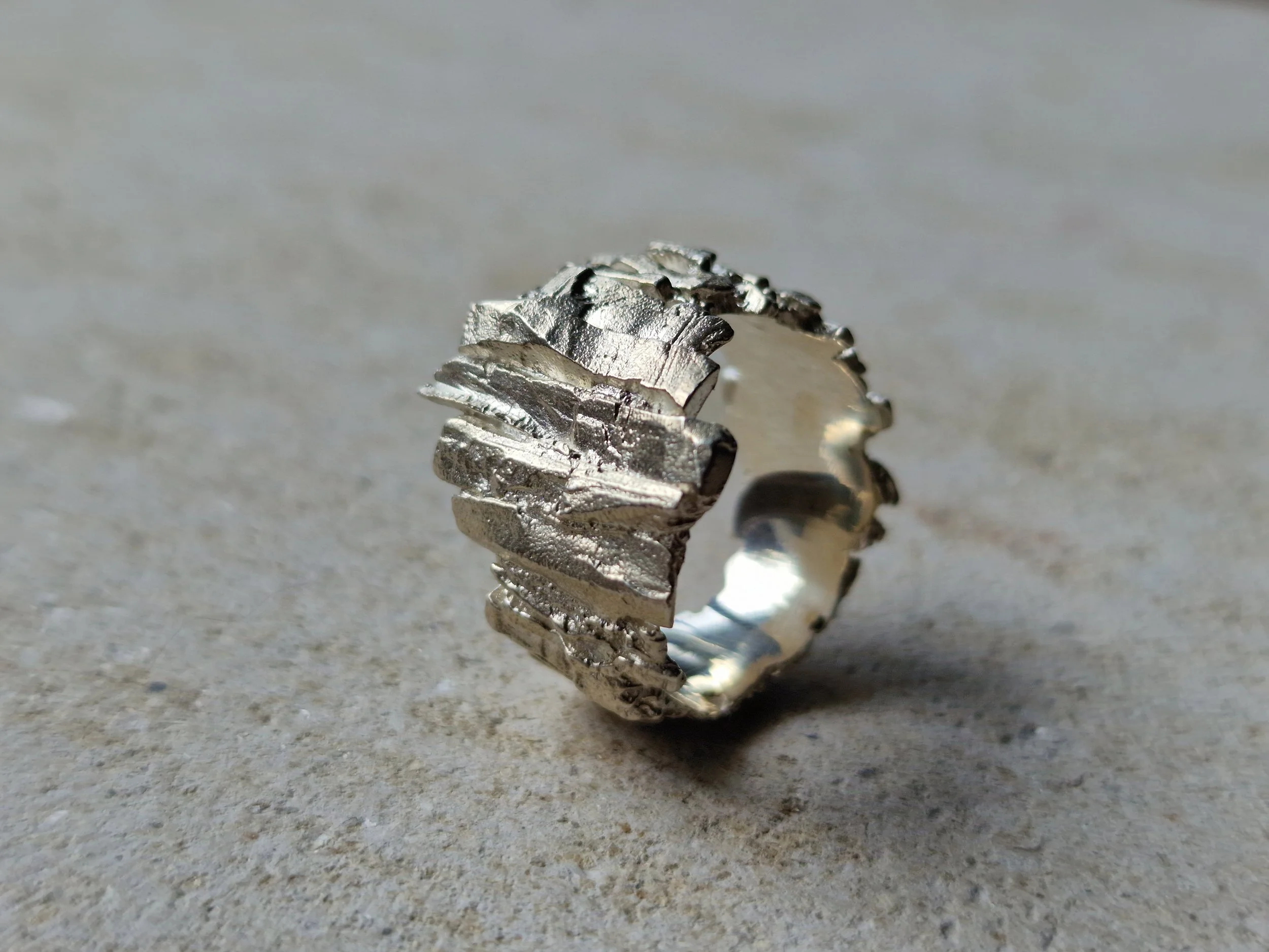 Large Silver Basalt Ring — JADE MELLOR